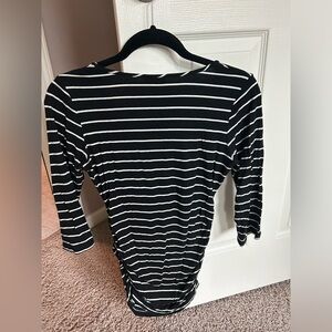 A Pea in the Pod jersey knit striped maternity shirt, size small